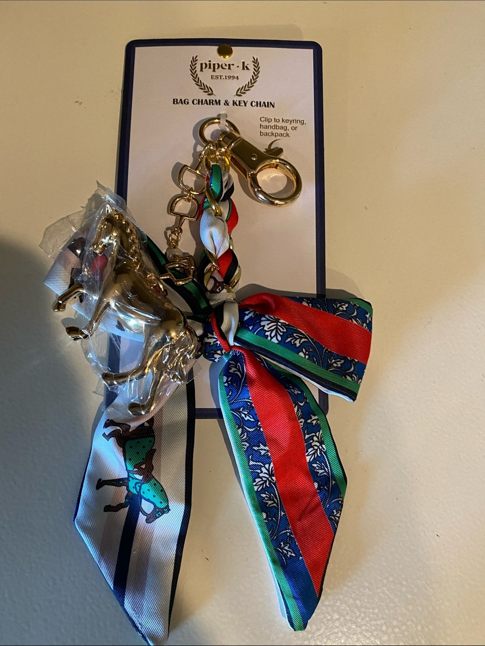 Piper K Kentucky Derby Horse Bag Charm